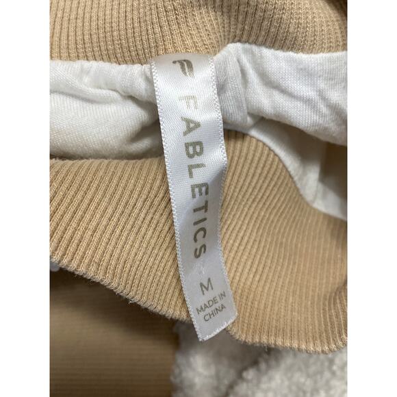 Fabletics Malia Polar Fleece White Brown Mock Neck Long Sleeve Sweater Top Sz M - Picture 3 of 3